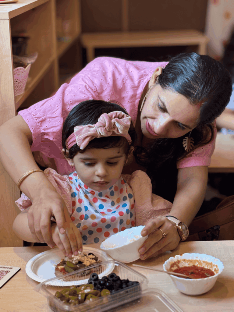 Parent and child participating in AI-powered sensory learning session for early brain development at ThinkRight